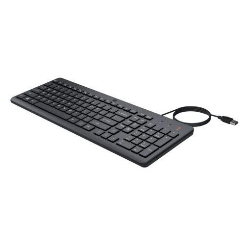 HP 150 Wired Keyboard Plug and Play USB Connection and LED Indicator